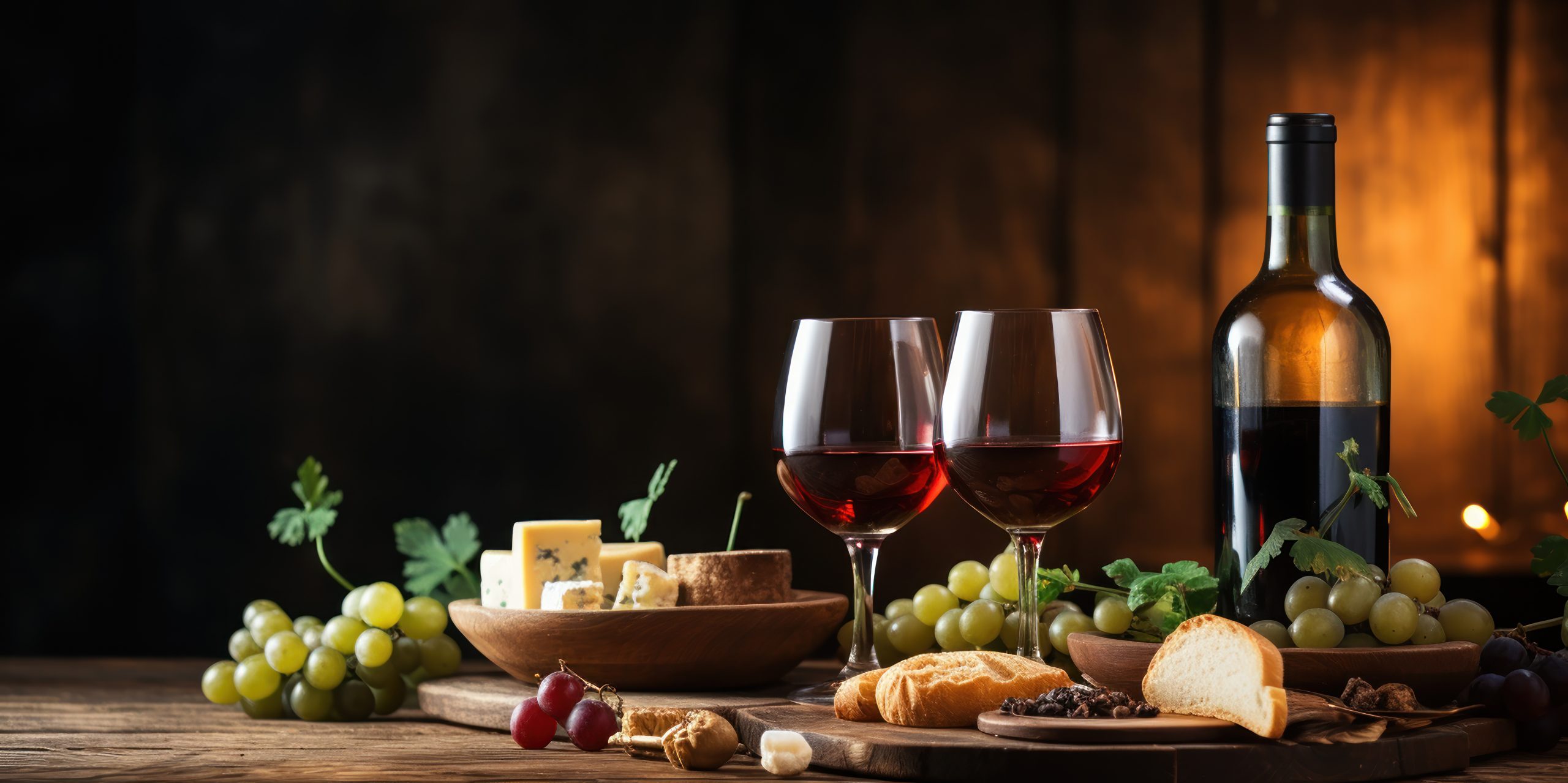 Wine essentials laid out for a relaxing evening.